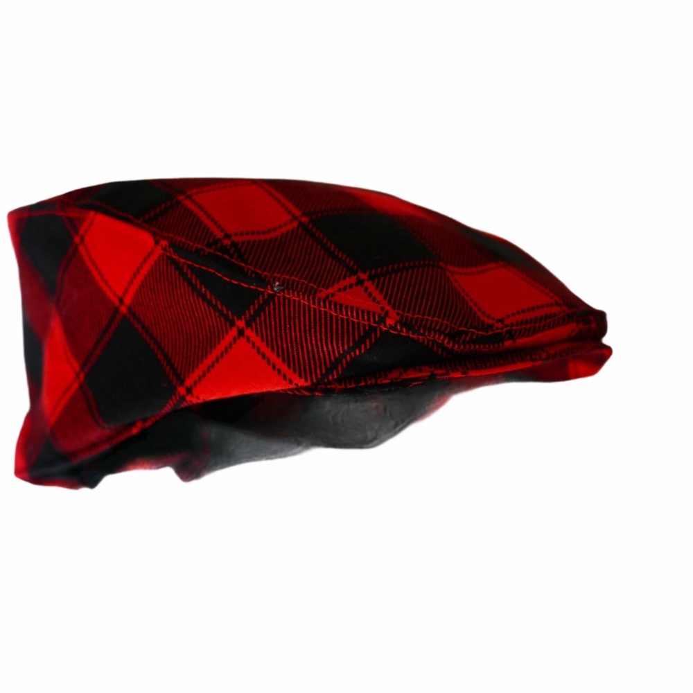 Christmas Red Plaid Buffalo Flat Cap | Adult | Kids | custom